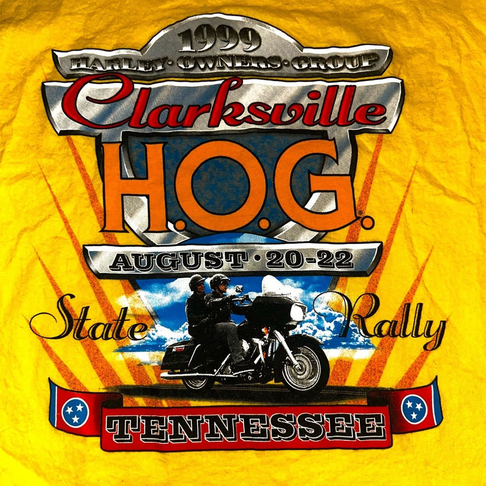 Vintage 1999 Harley‑Davidson Clarksville HOG State Rally Tennessee Bandana